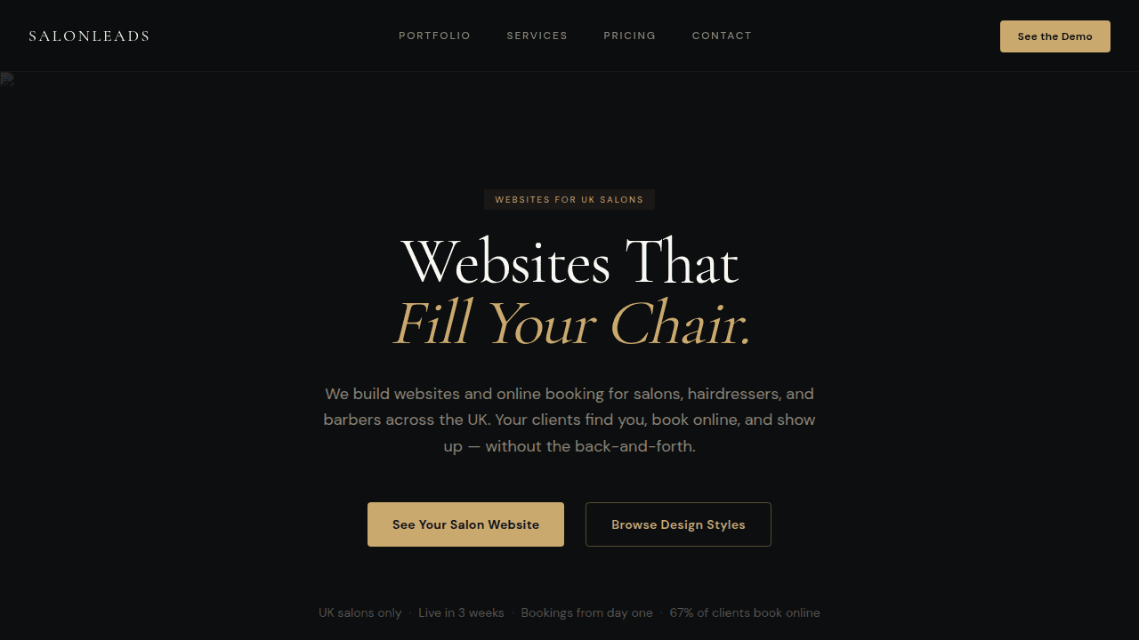 SalonLeads website preview
